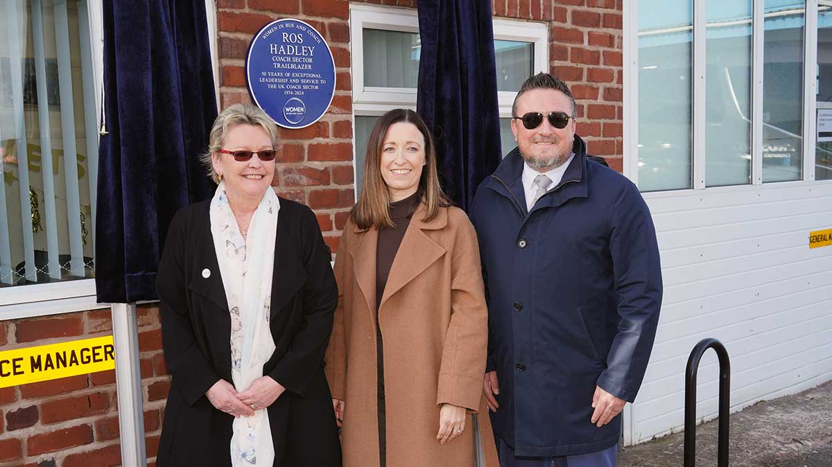 Ros Hadley WiBC Blue Plaque unveiling 25th February 2026 in Stourbridge at Prospect Coaches
